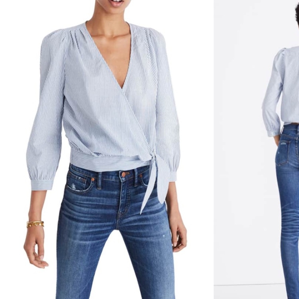 Madewell stripe wrap top BRAND NEW (small)